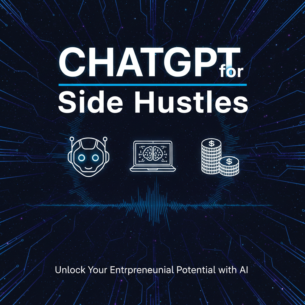 Digital ebook cover for ChatGPT for Side Hustles