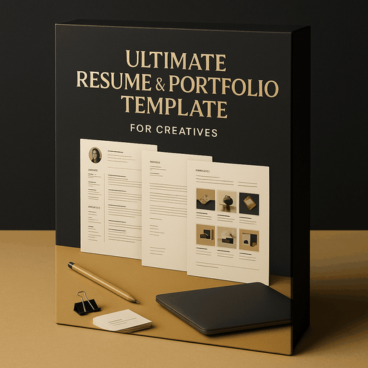 Modern ultimate resume and portfolio template for creatives editable in Canva and Word