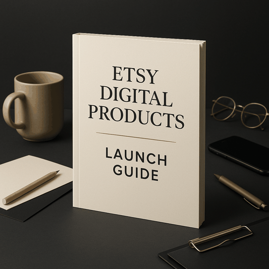 Etsy digital products launch guide PDF for creating and selling printables and planners with SEO tips