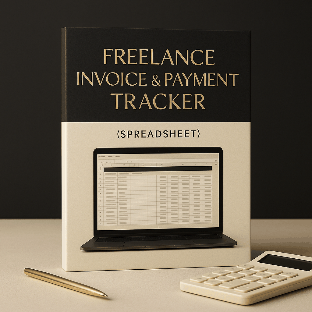 Freelance invoice and payment tracker spreadsheet for freelancers in Excel and Google Sheets
