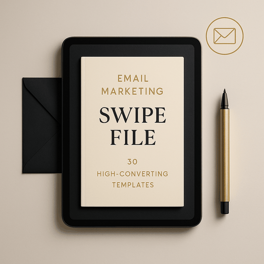 Email Marketing Swipe File with 30 high-converting email templates for boosts in opens, clicks, and sales