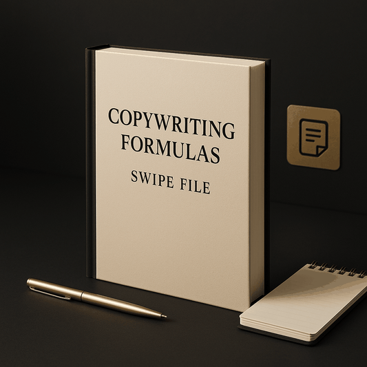Copywriting formulas swipe file with 20 proven templates like AIDA and PAS for high-converting headlines and ads