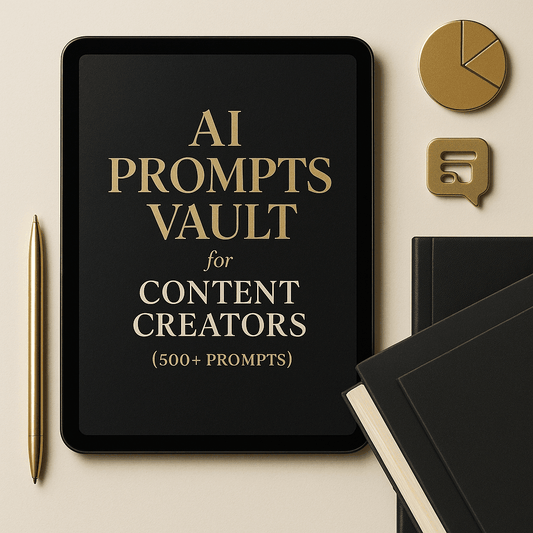 AI Prompts Vault with over 500 ready-to-use prompts for content creators in various formats and platforms