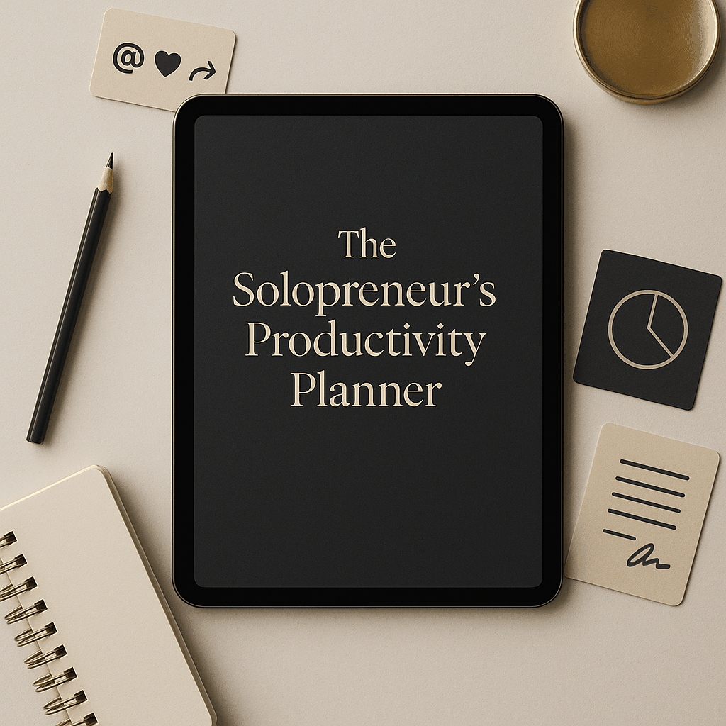 The Solopreneur's Productivity Planner digital daily and weekly planning tool for solo business owners