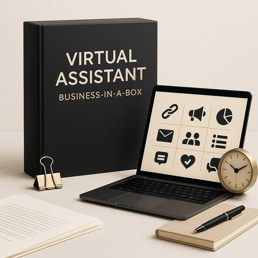 Virtual Assistant Business-in-a-Box digital download with templates and client onboarding forms