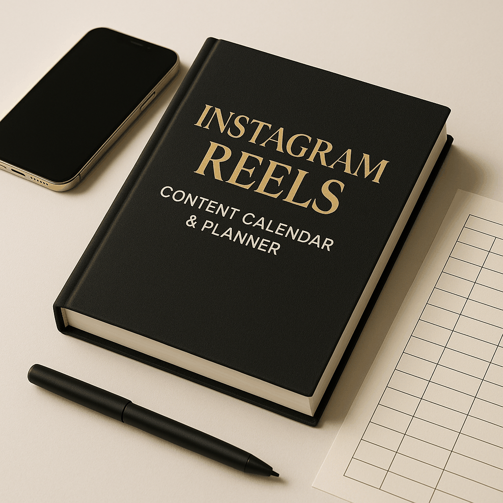 Instagram Reels Content Calendar with daily prompts, trending audio, caption ideas, and posting time tracker for 90 days